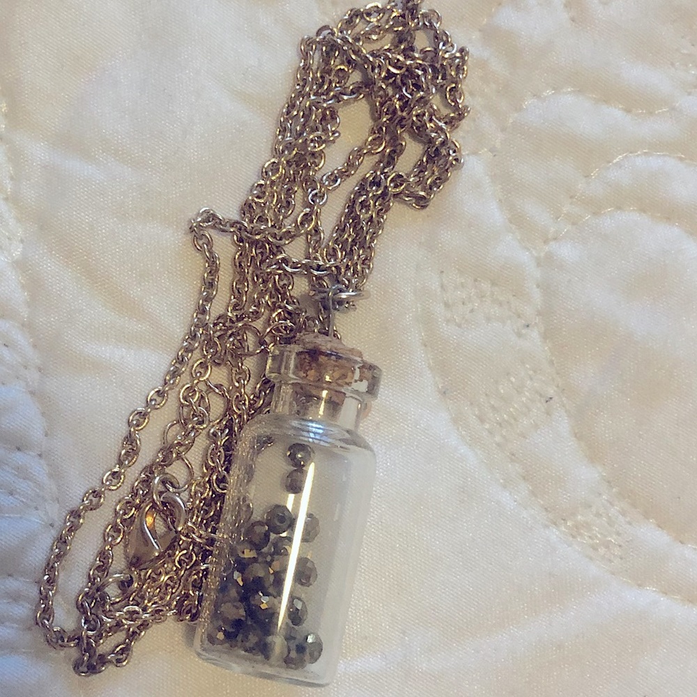 Crystal in a bottle necklace